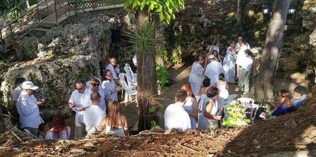 wedding in the main cave area puerto rico hacienda villa bonita
