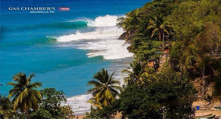 surfing in gas chambers aguadilla pr - beach fun condos vacation rentals PR